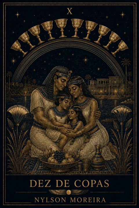 Dez de Copas, do Tarot egípcio de Nylson Moreira
